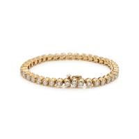 YELLOW GOLD AND DIAMOND TENNIS BRACELET