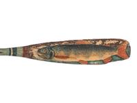 A Folk Art Paint Decorated Wood Canoe Paddle