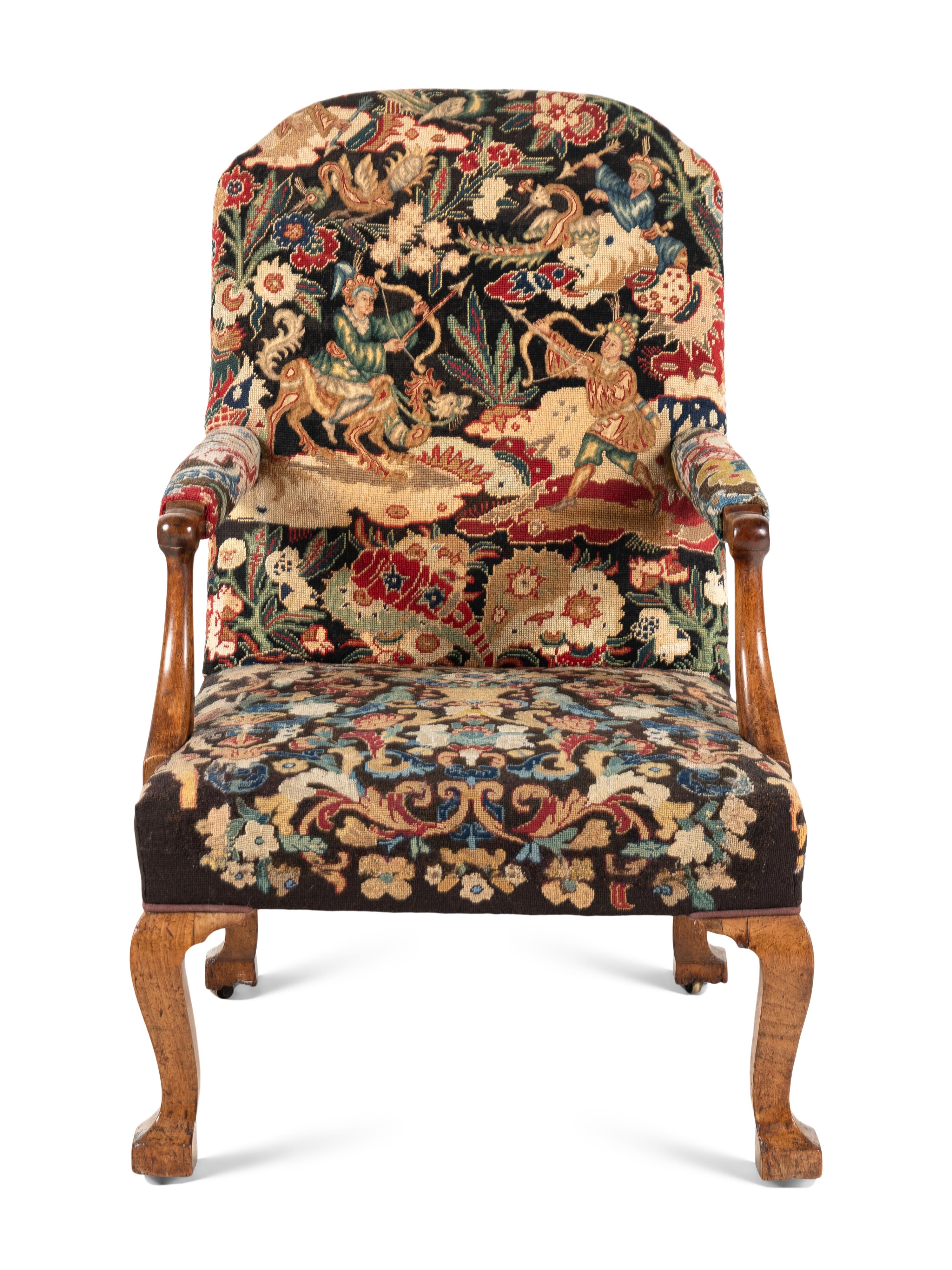 A George I Walnut Library Chair