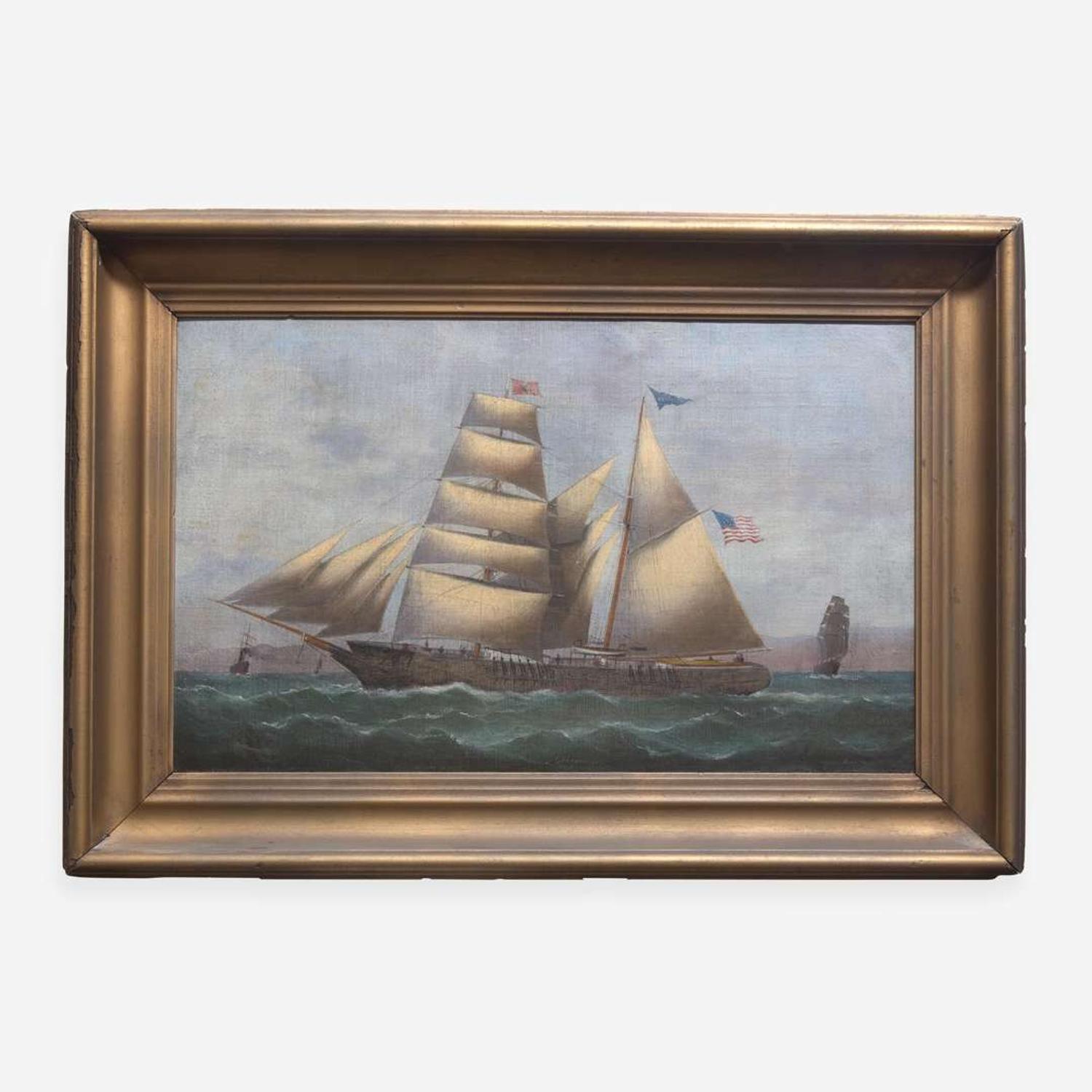 American School 19th century Portrait of the American Brigantine "Georgia"