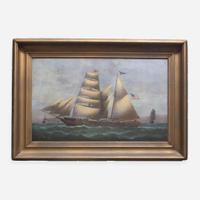 American School 19th century Portrait of the American Brigantine "Georgia"