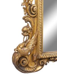 A Large Italian Baroque Style Giltwood Mirror
