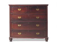 An English brass-inlaid rosewood campaign chest, 19th century