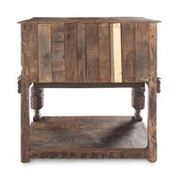 A Jacobean Style Oak and Marquetry Court Cupboard