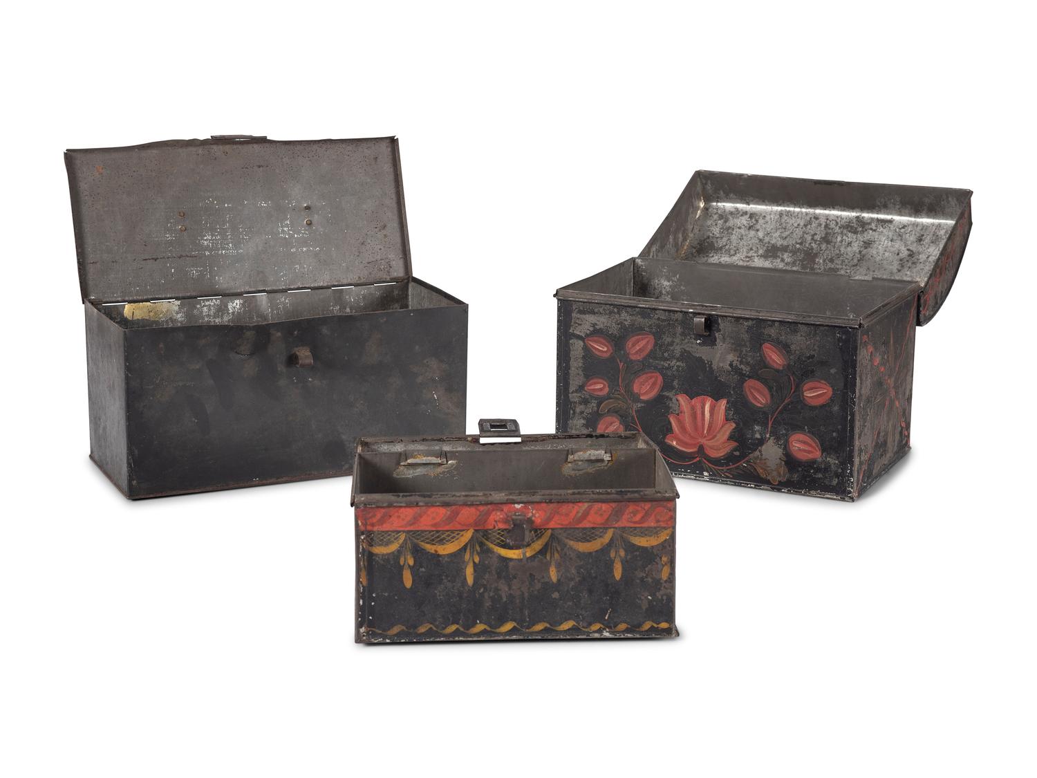 Three Toleware Boxes