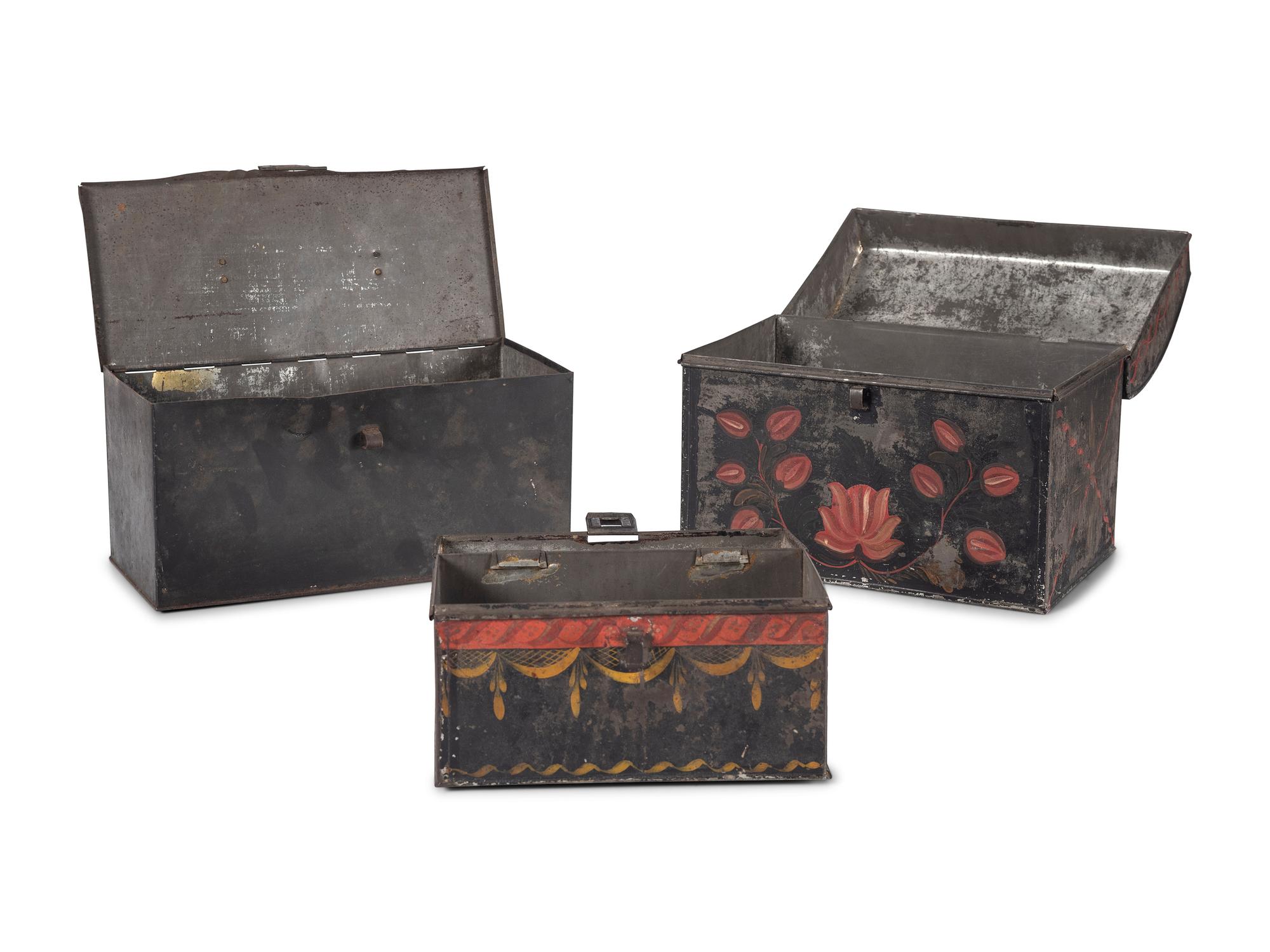 Three Toleware Boxes