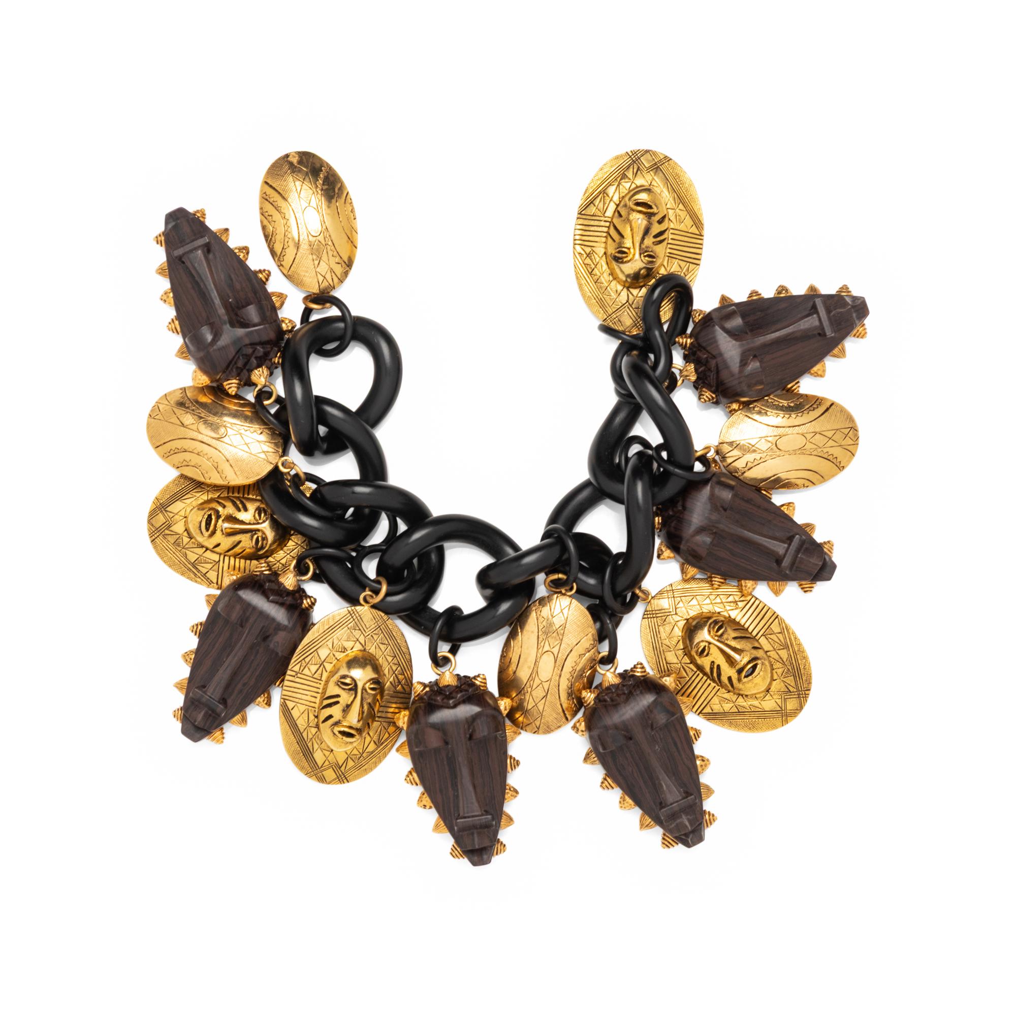 Isabel Canovas, African Mask Charm Bracelet