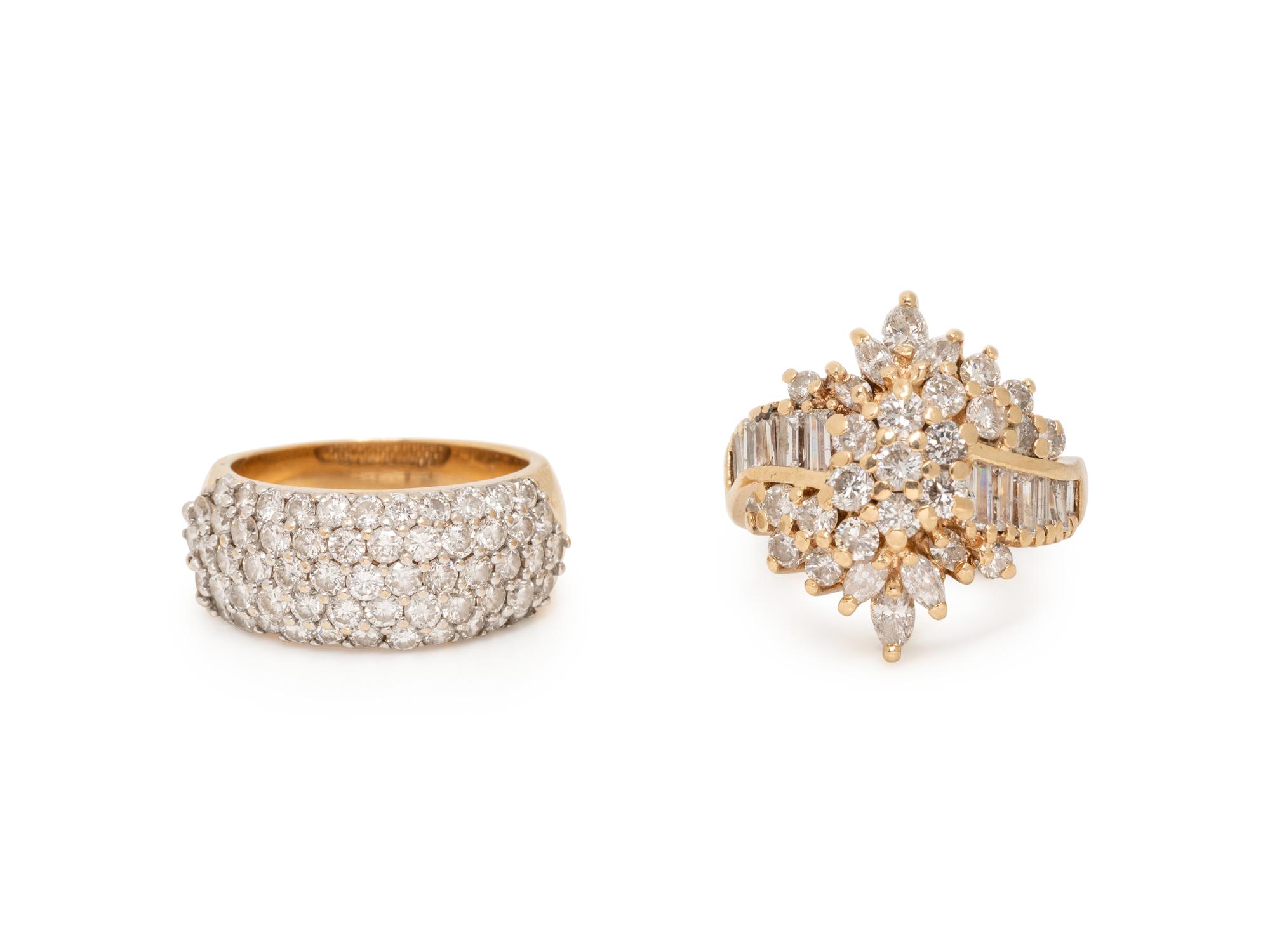 COLLECTION OF YELLOW GOLD AND DIAMOND RINGS