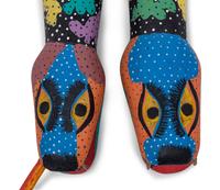 Two Carved and Polychrome Painted Folk Art Snakes