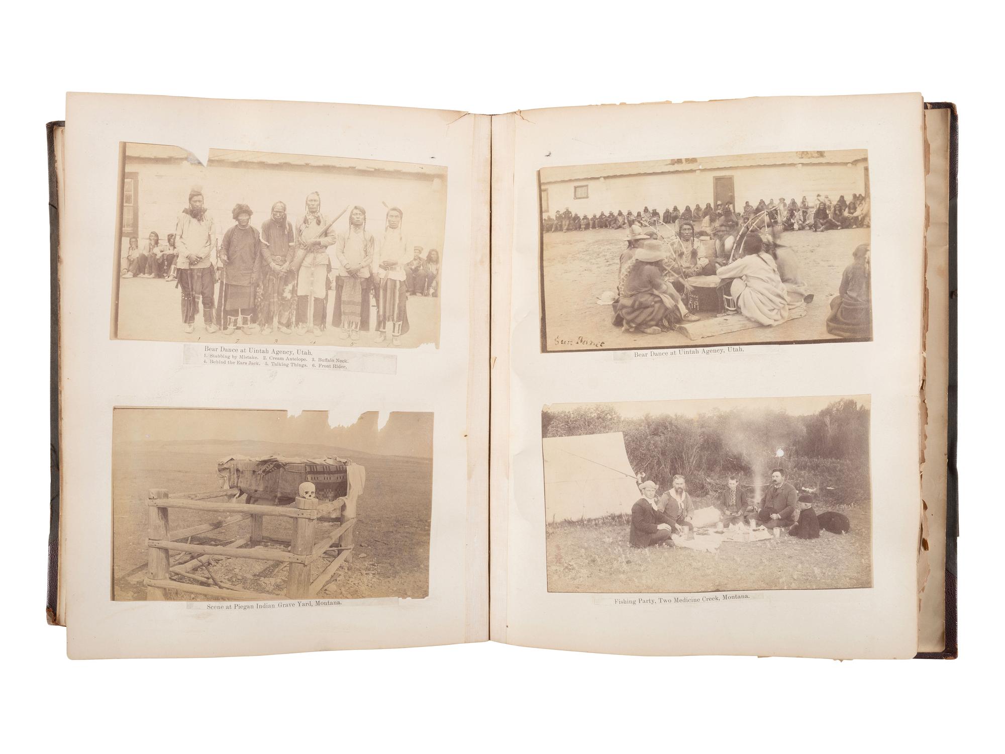 [NATIVE AMERICANS]. JUNKIN, William W. (1831-1903). A Collection of Indian Photographs and Views with Photos of a Few White Employes [ sic ] Together with Some Indian Letters and Paintings. Made by W.W. Junkin, Fairfield, Iowa. 1889-93.