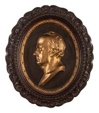 [WEBSTER, Daniel (1782-1852)]. A group of pamphlets and other ephemera, including gilt cast iron profile bust wall plaque.