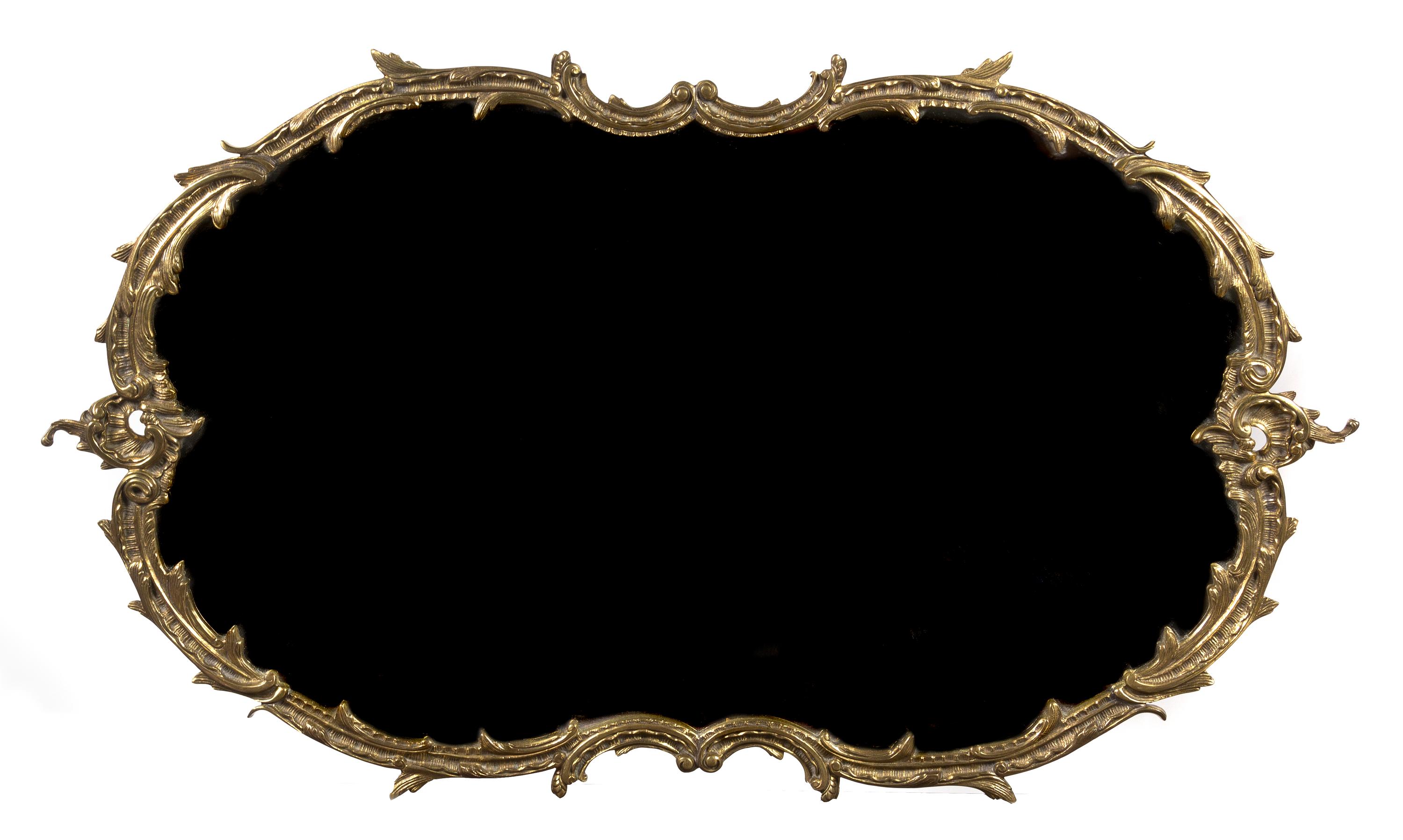 A Louis XV Style Gilt Brass Surtout de Table, Height at highest 1 3/8 x width 35 1/2 x depth 20 5/8 inches.