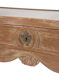 A Louis XV Style Limed Wood Marble-Top Console Table