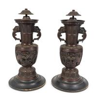 A Pair of Chinese Bronze Vases