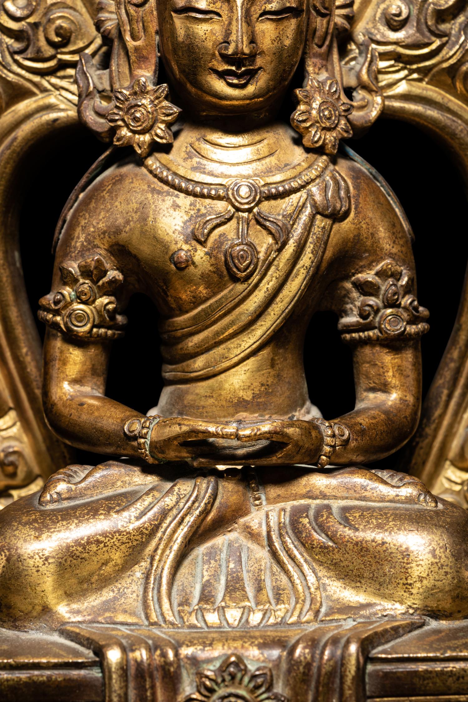 A Gilt Bronze Figure of Amitayus