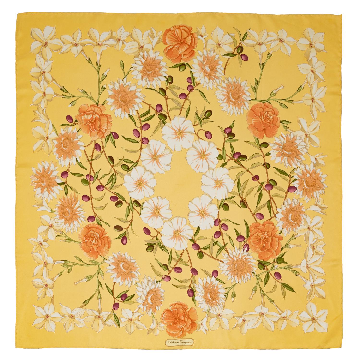 Salvatore Ferragamo Silk Scarf, 1990-2000s