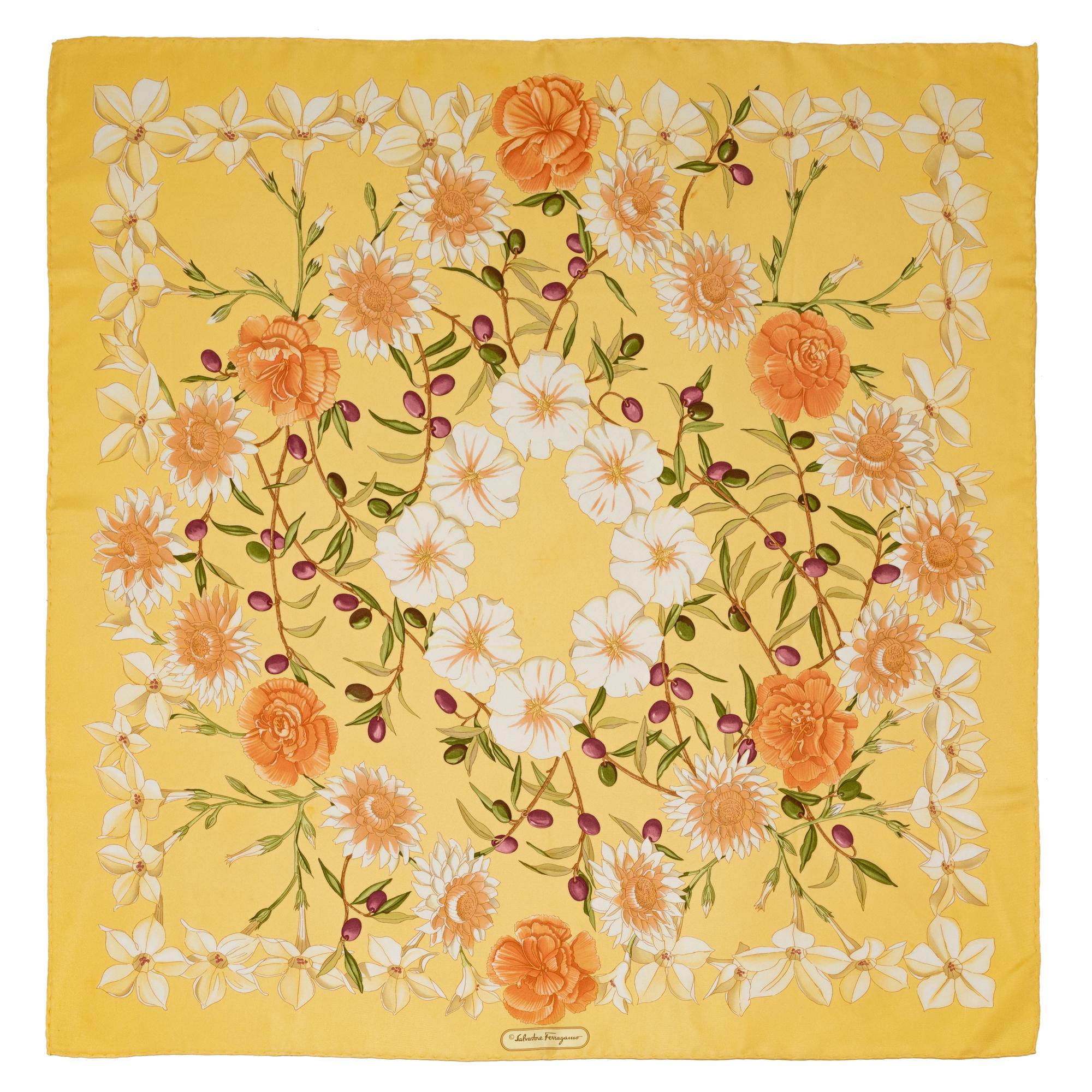 Salvatore Ferragamo Silk Scarf, 1990-2000s