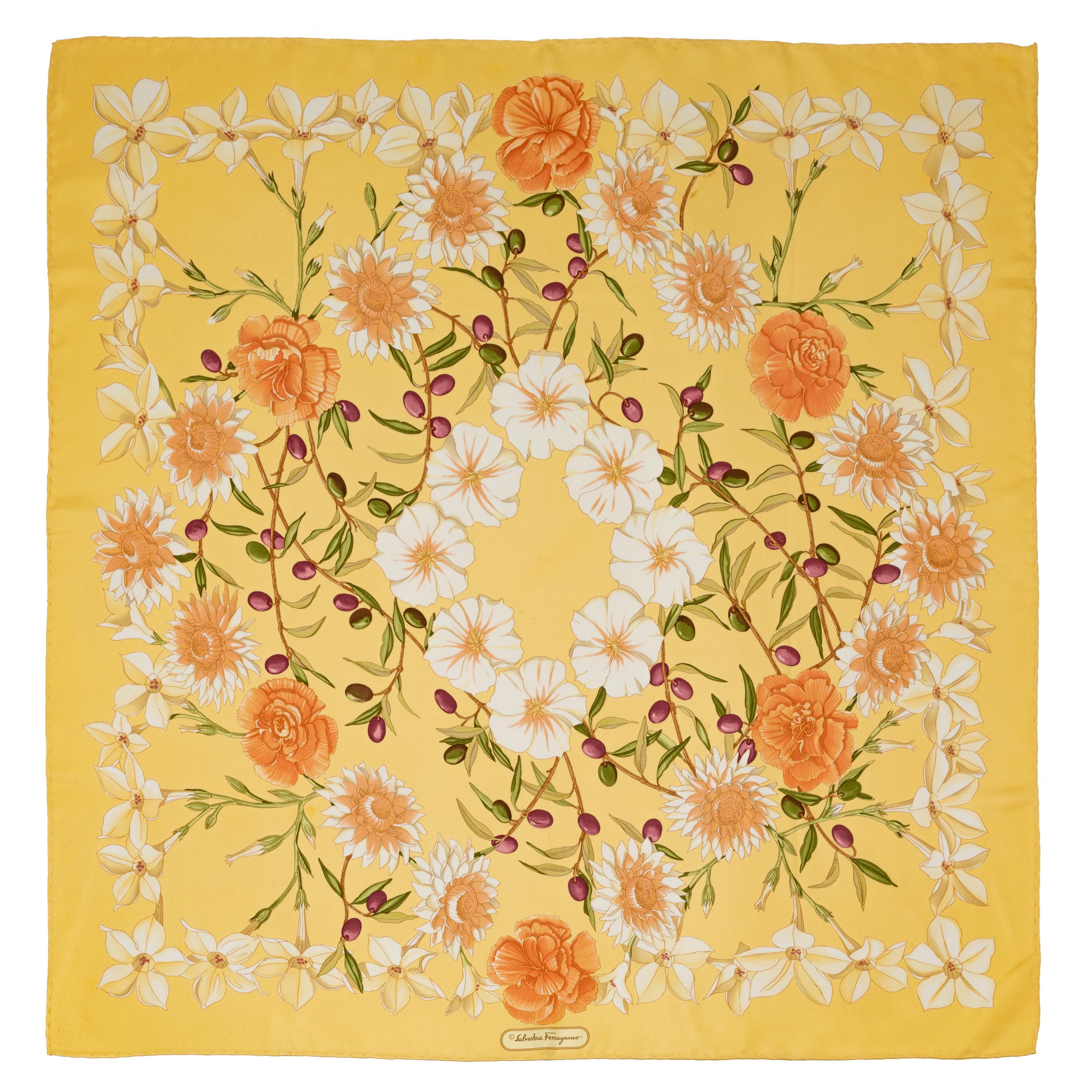Salvatore Ferragamo Silk Scarf, 1990-2000s