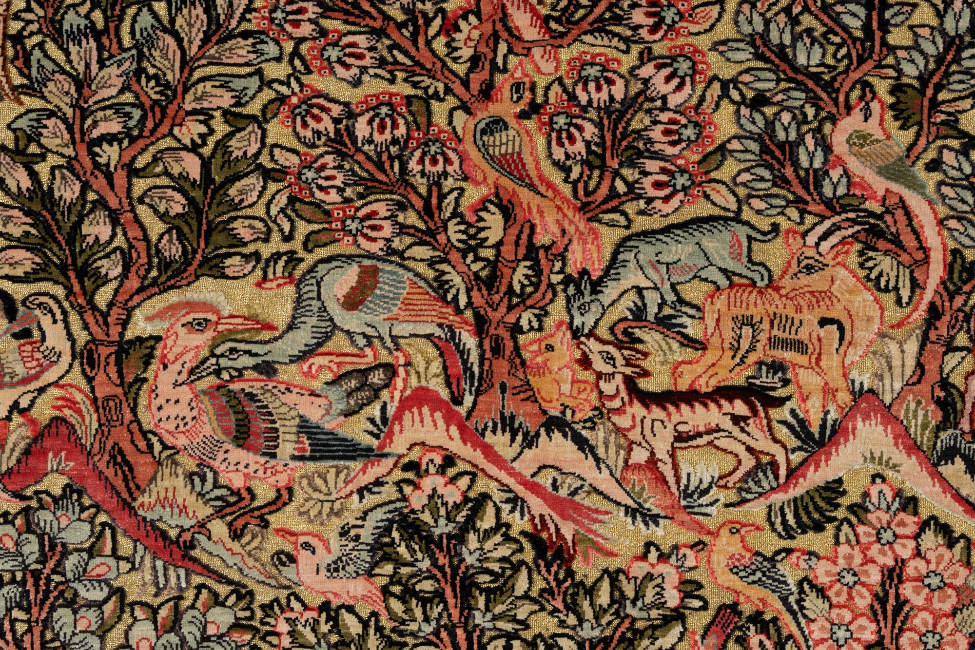 A Hereke or Kayseri Silk Rug