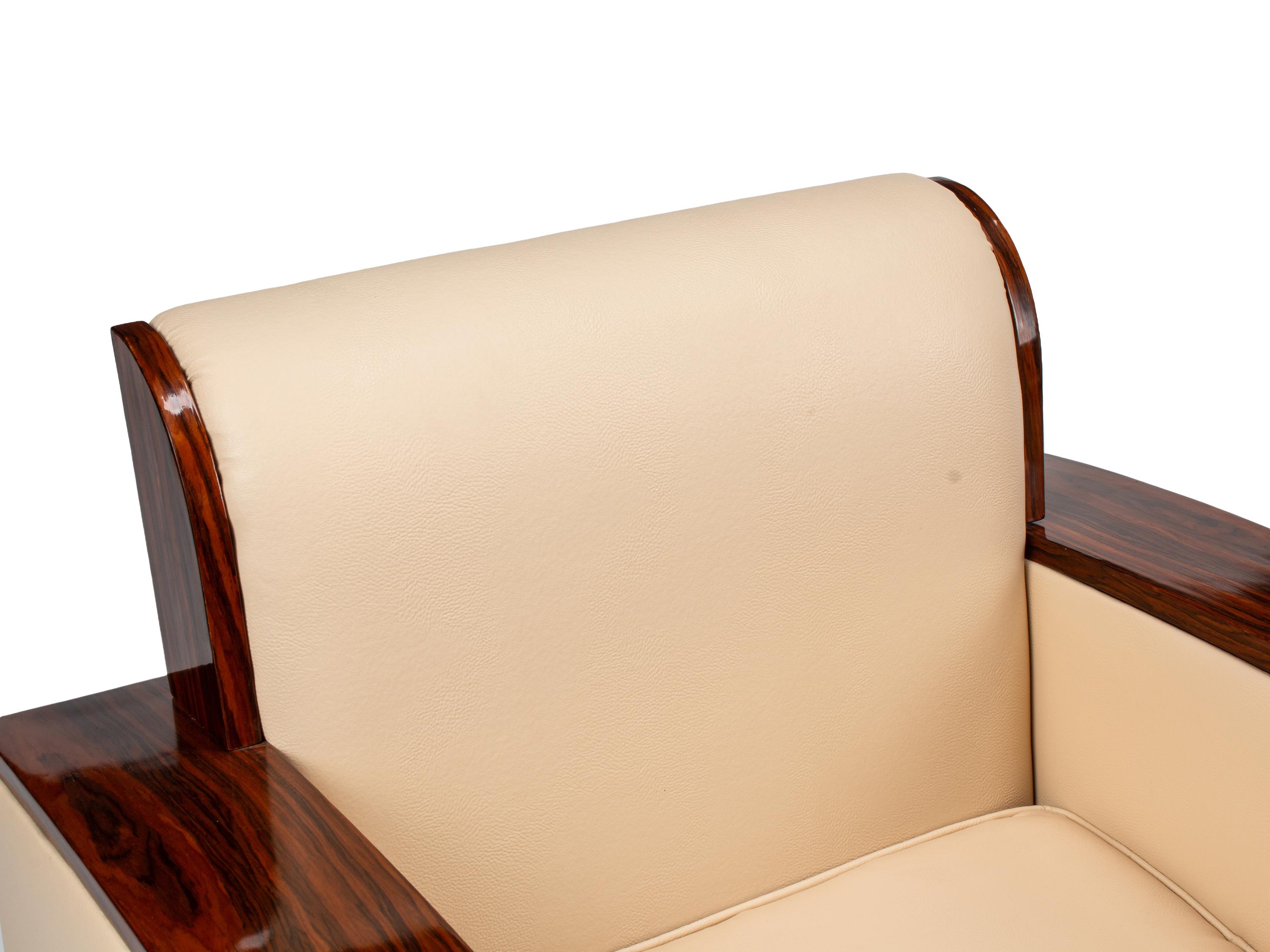 A Pair of Art Deco Style Rosewood Lounge Chairs