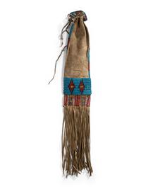 Sioux Beaded Hide Tobacco Bag