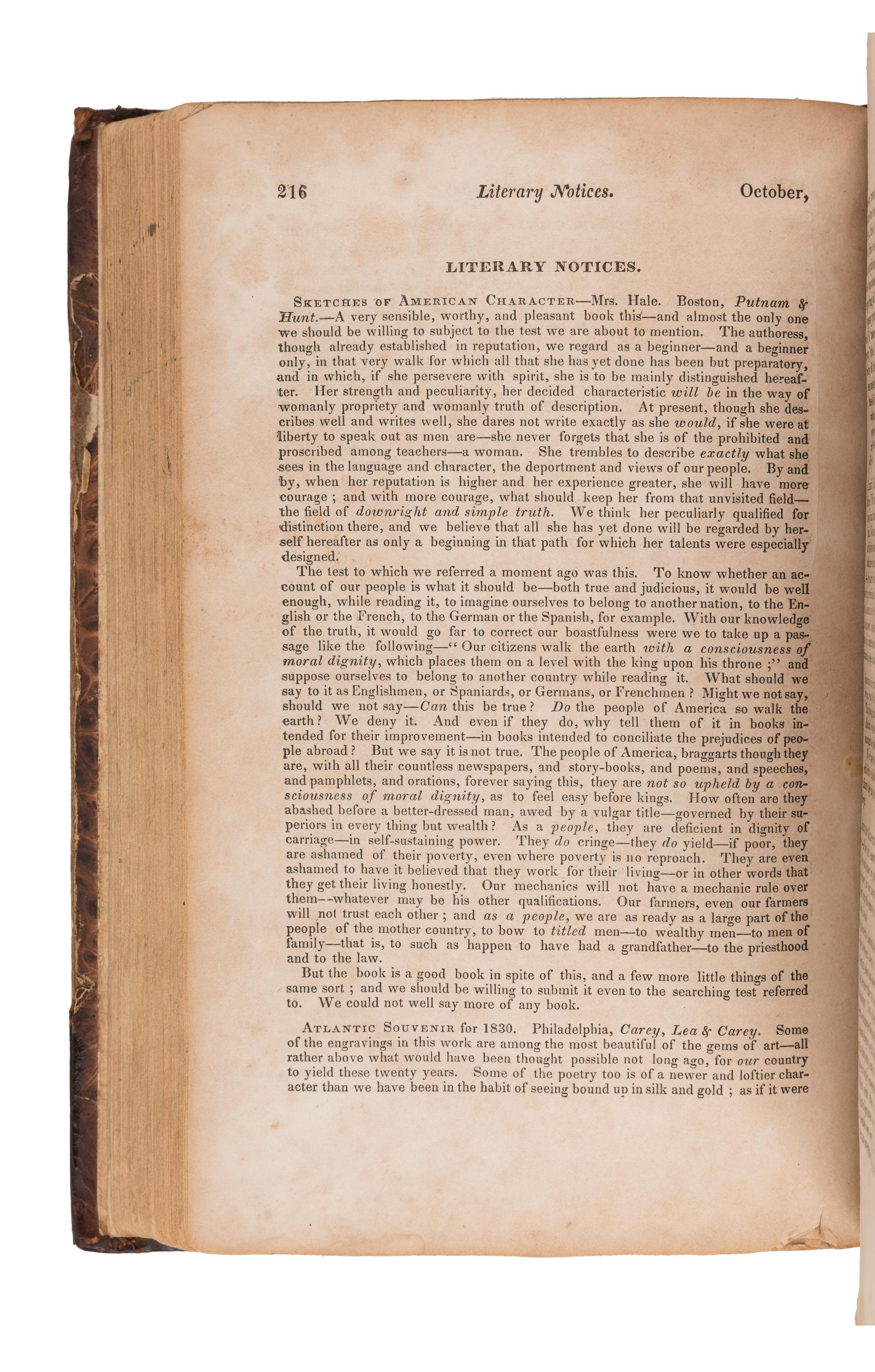 [POE, Edgar Allan (1809-1849)]. [Review of "Fairyland"] pp. 168. -- [Review of "Al Aaraaf" and "Tamerlane"] pp. 295-298. In: The Yankee; and Boston Literary Gazette. No. 79. New Series. John NEAL, editor. N.p.: N.p., July 1829 - November 1829.