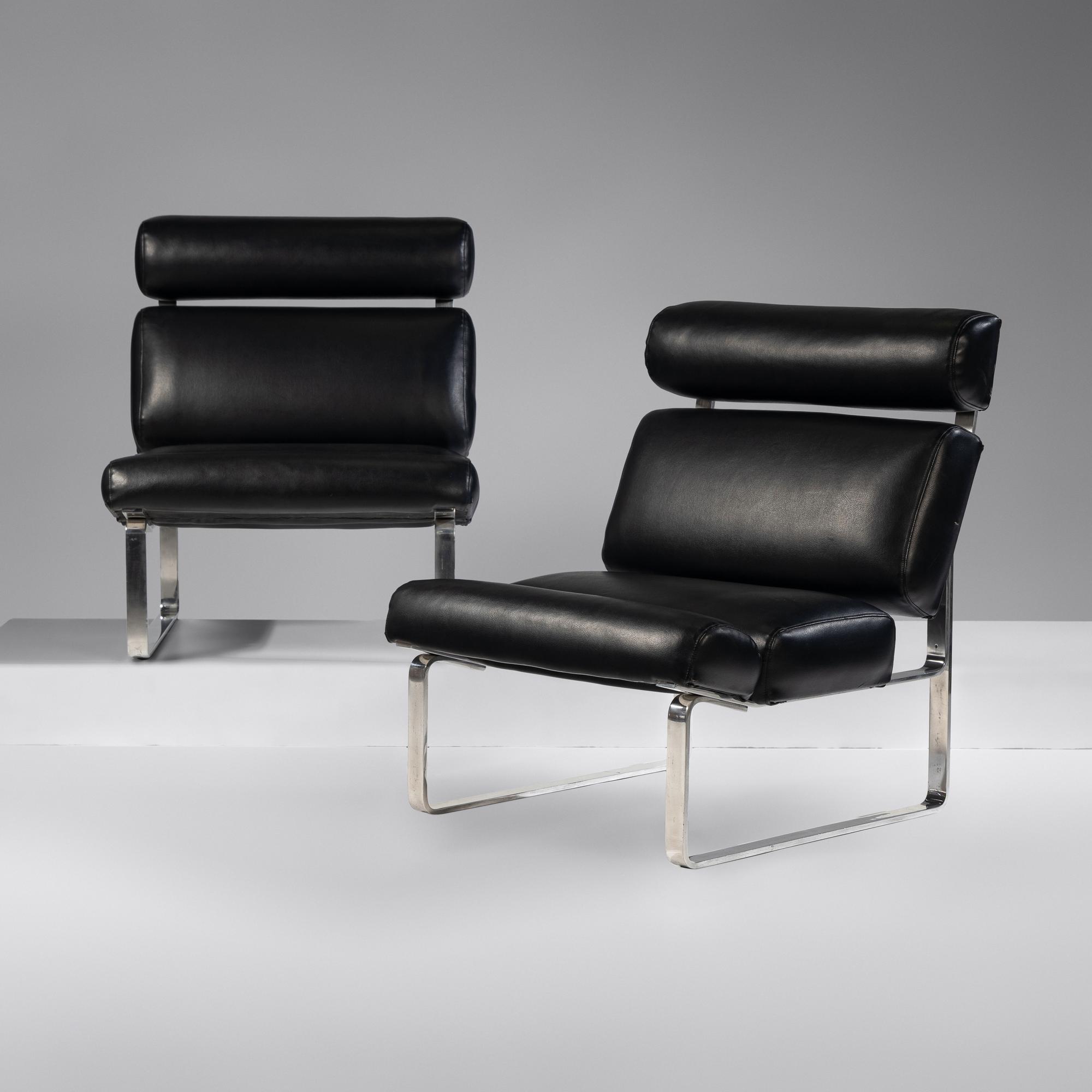 Pair of Channel Upholstered Lounge Chairs Oxted