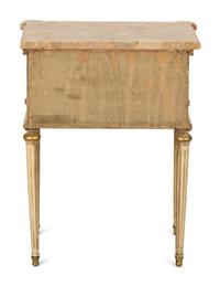 A Louis XVI Style Painted Marble-Top Side Table