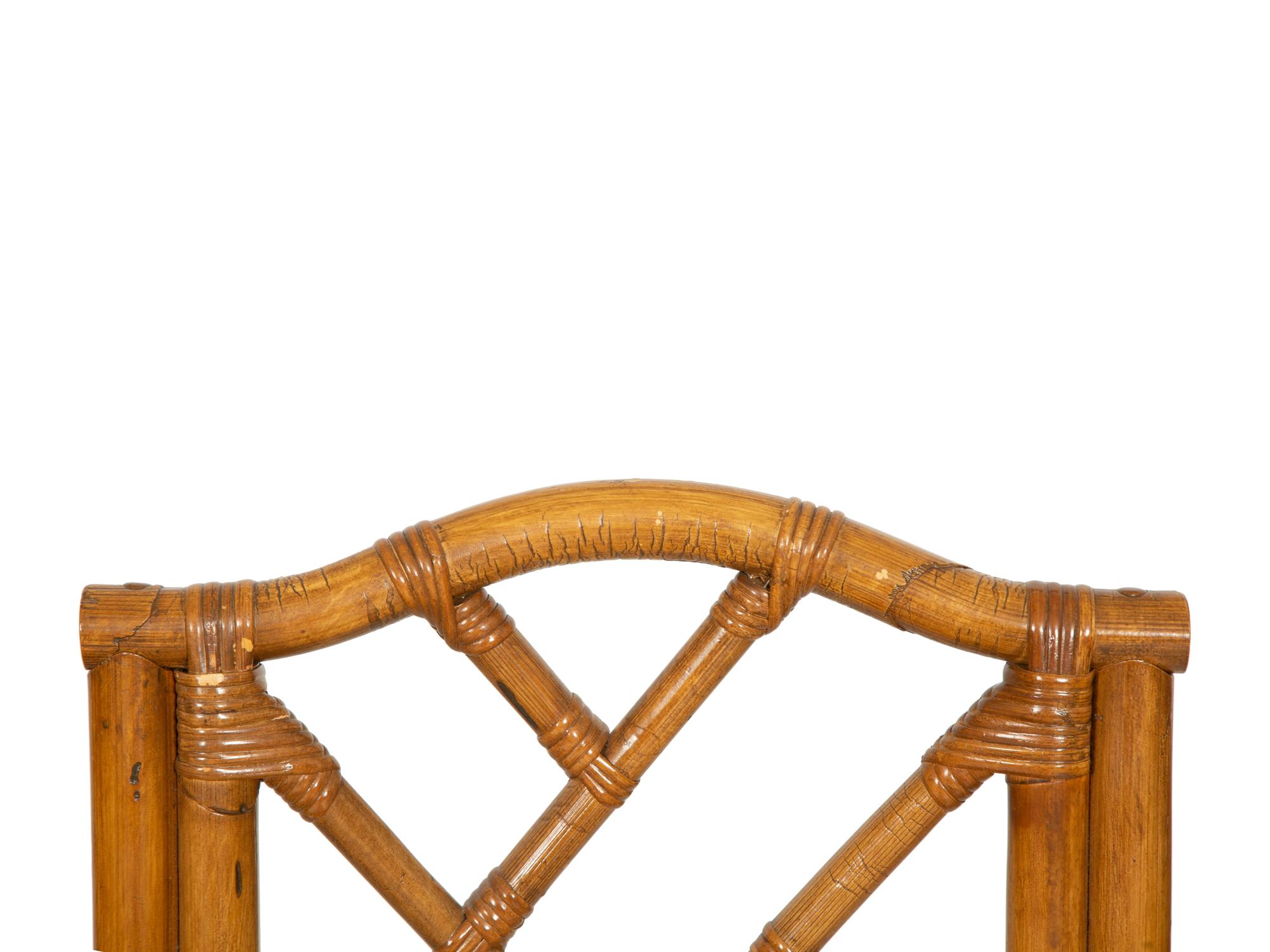A Maguire Rattan Table and Four Chairs