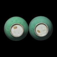 A Pair of Chinese Green Crackle Glazed Porcelain Bottle Vases, late 19th-Early 20th Century 清晚期 綠釉冰裂紋天球瓶一對