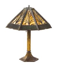 An American Slag Glass Table Lamp