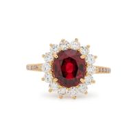 SPINEL AND DIAMOND RING