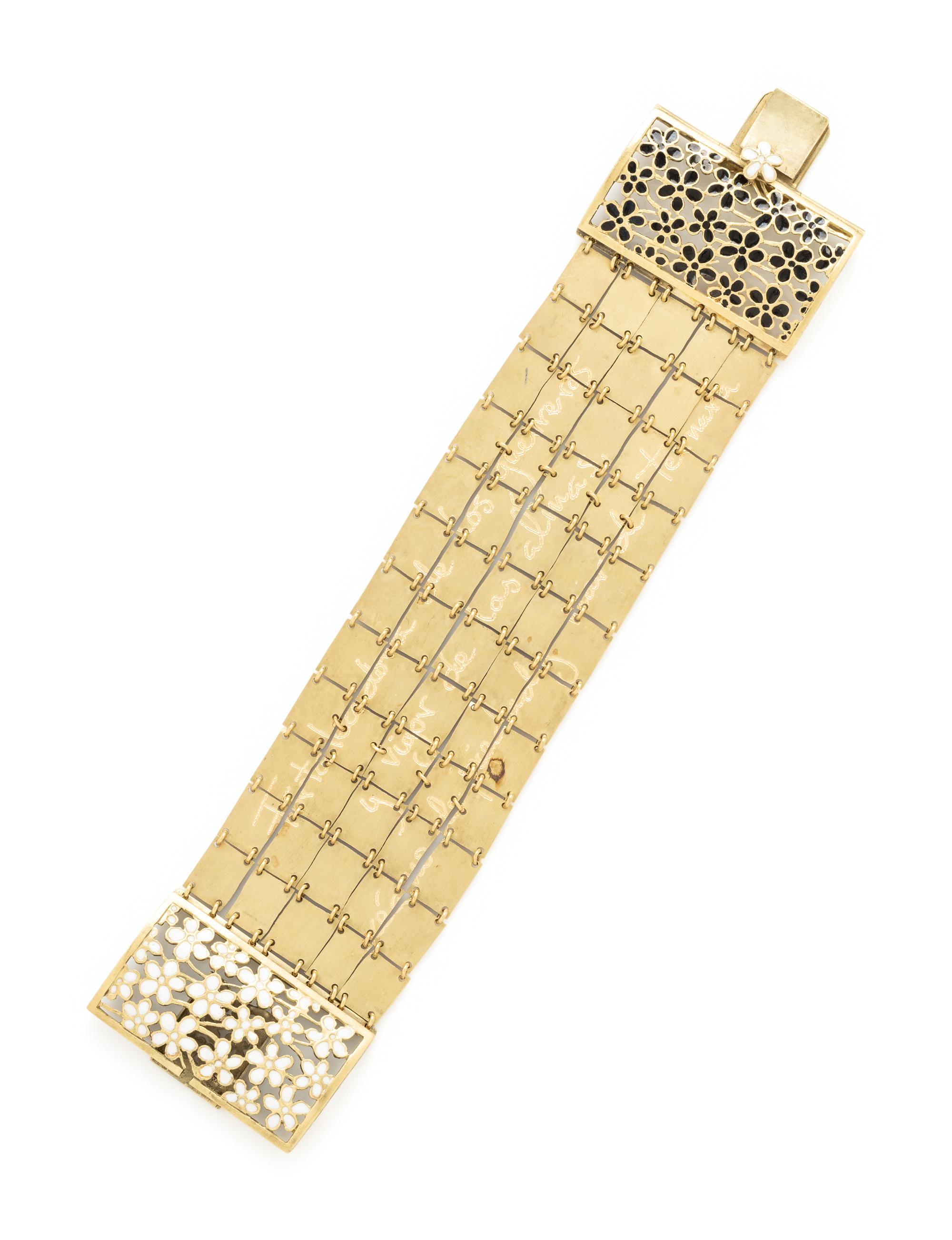 VICENTE GRACIA, YELLOW GOLD AND ENAMEL BRACELET