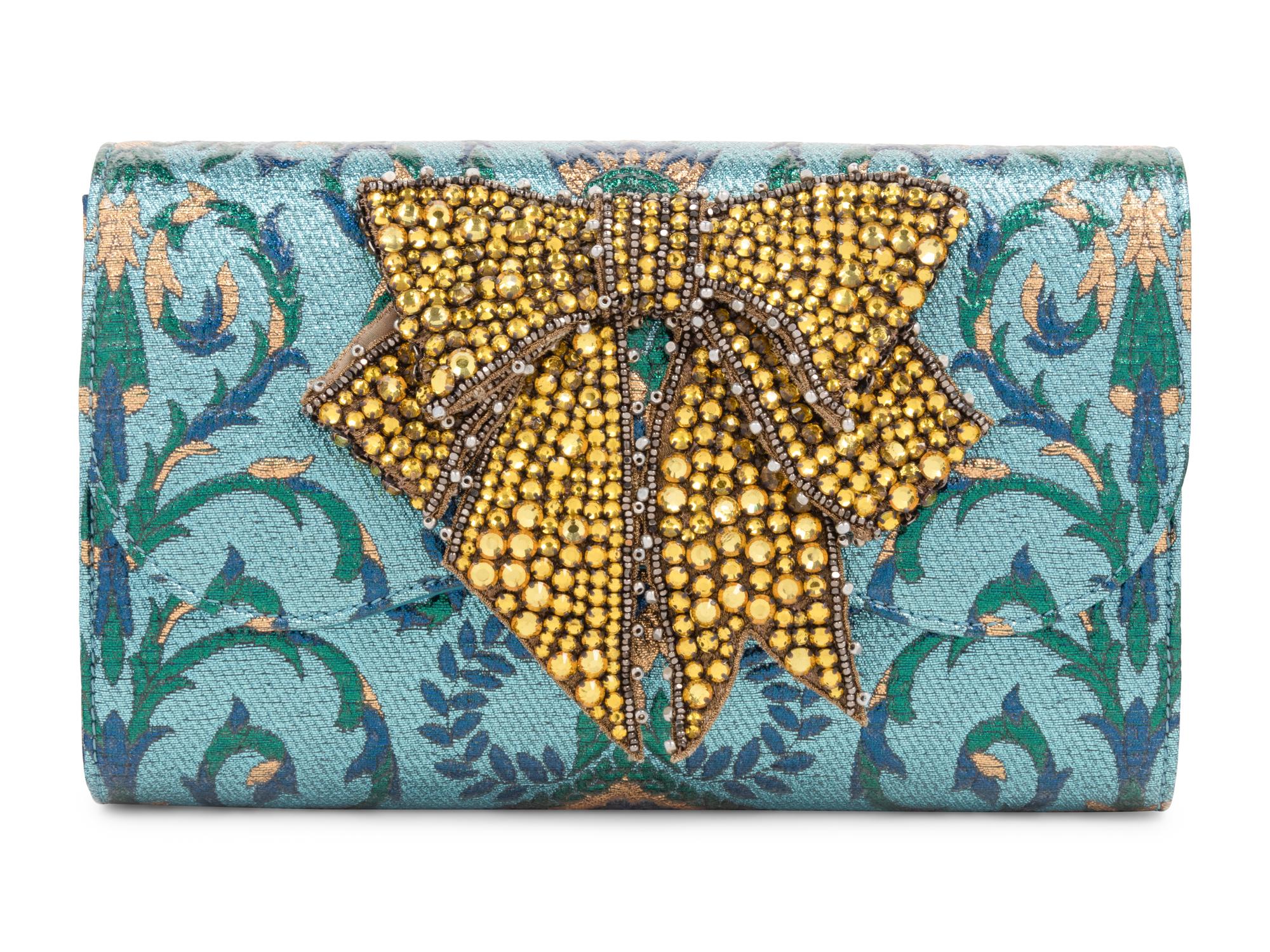 Gucci Brocade Broadway Clutch Bag with Bow