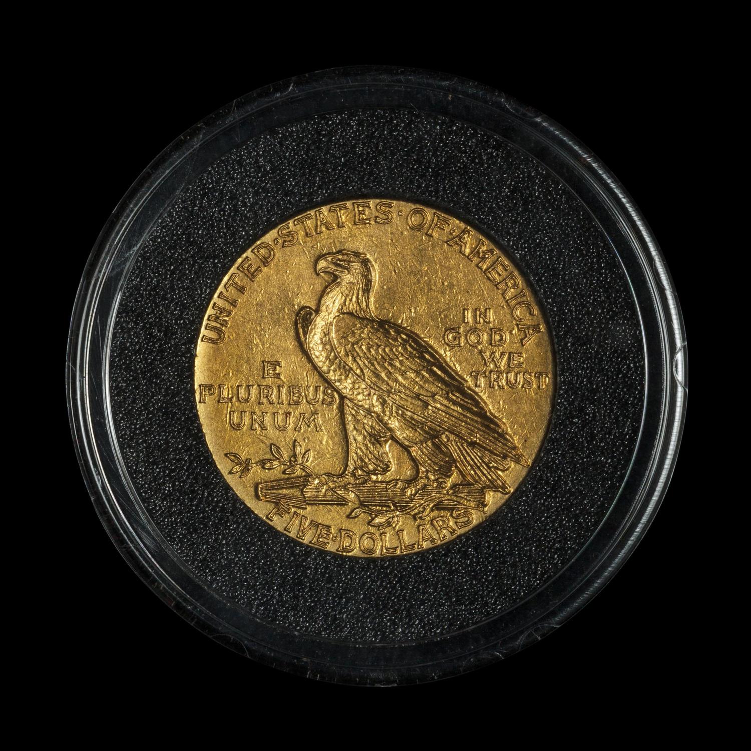 A 1909 Indian Head $5 Gold Coin