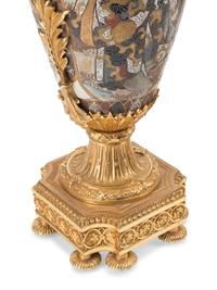 A Pair of Gilt Bronze Mounted Satsuma Porcelain Vases