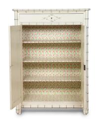 A Victorian White Painted Faux Bamboo Armoire