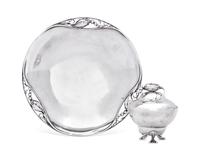 A Georg Jensen Blossom Pattern Covered Bowl and Serving Dish