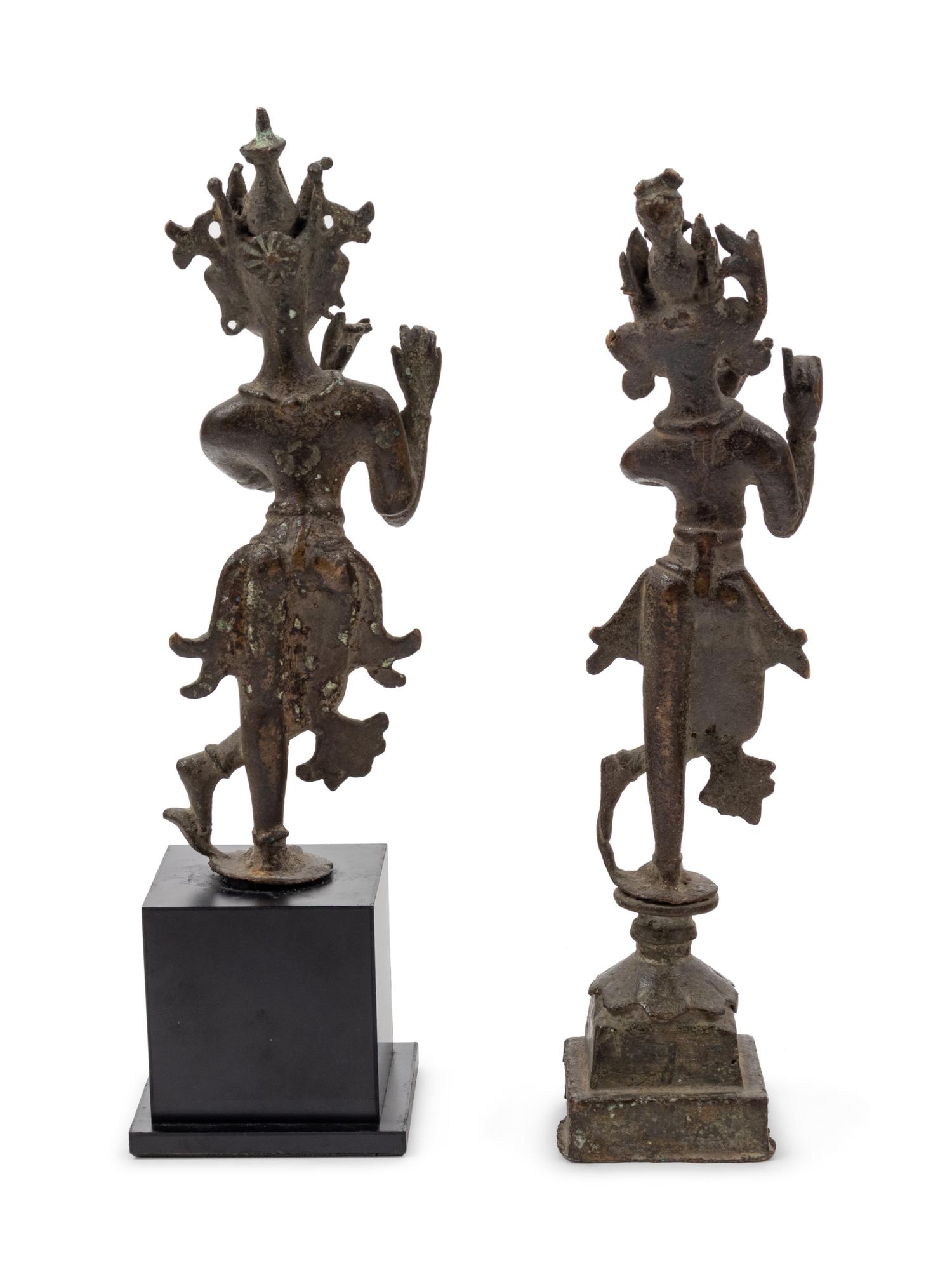 Two Indian Bronze Figures of Lord Krishna