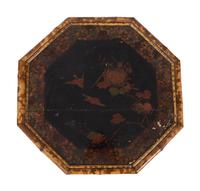 A Victorian Style Burnt Bamboo Octagonal Table, Umbrella Stand, and Etagere — 19TH/20TH CENTURY