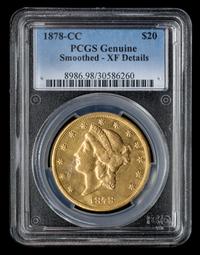 A United States 1878-CC Liberty Head $20 Gold Coin