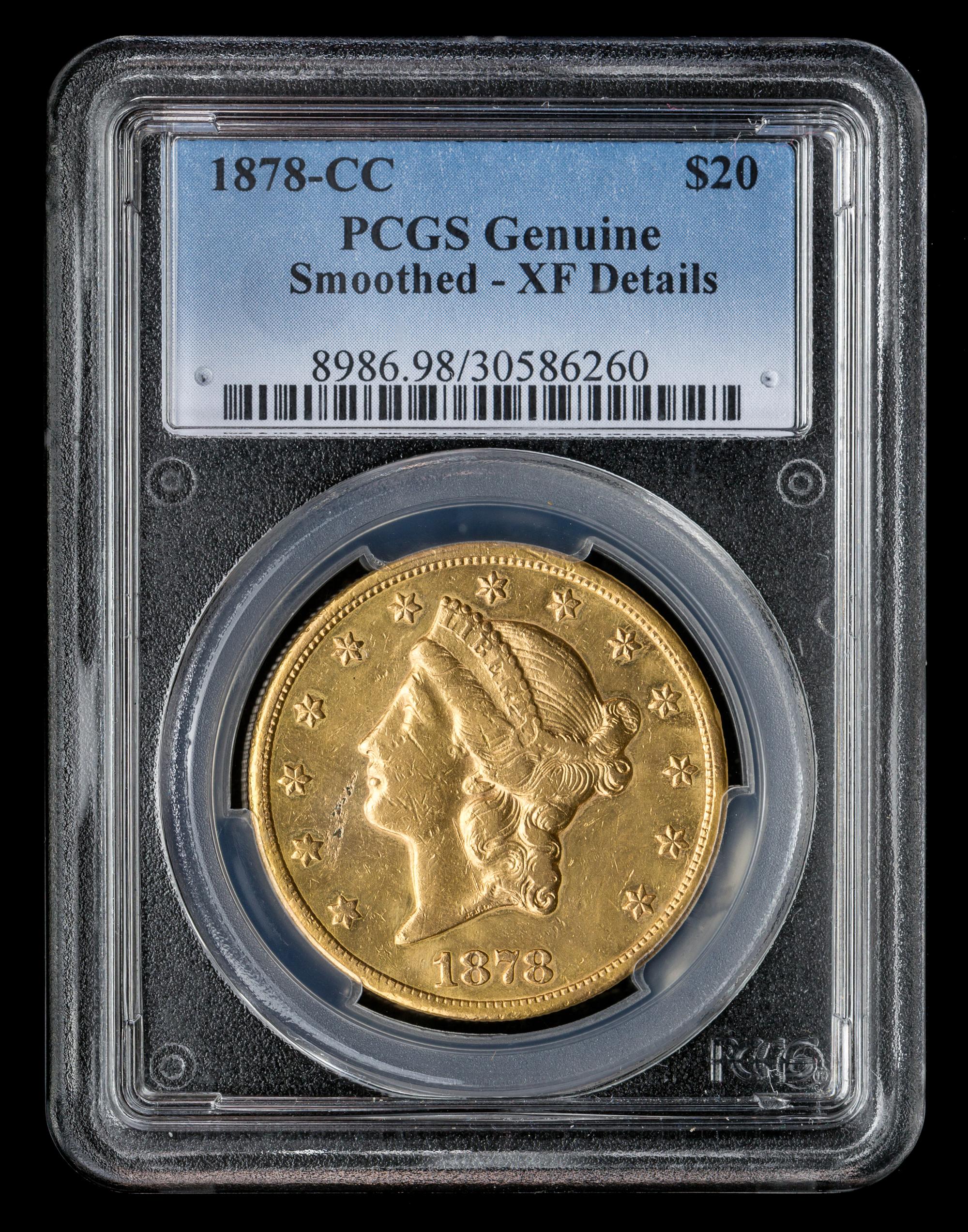 A United States 1878-CC Liberty Head $20 Gold Coin