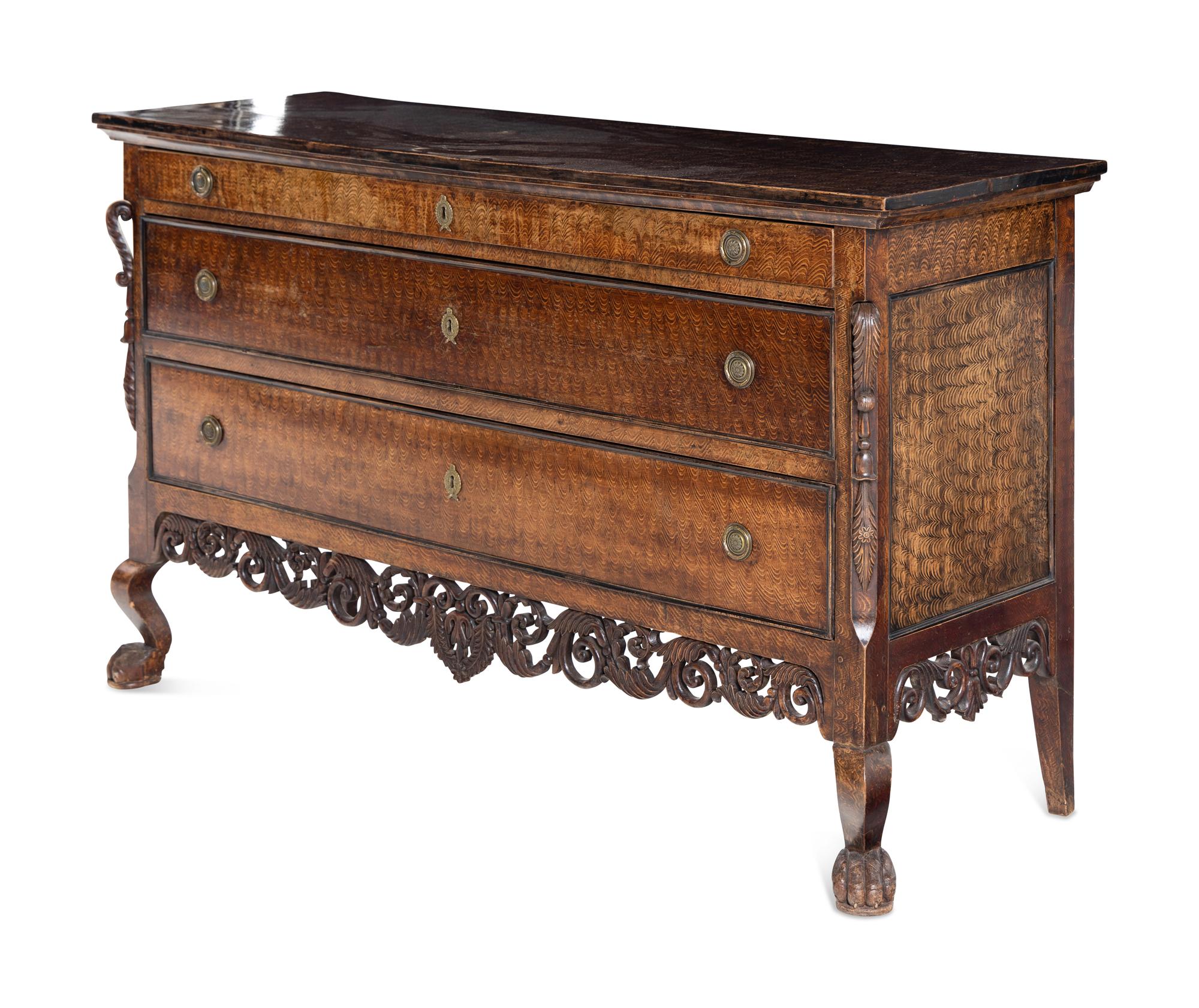 A North Italian Grain-Painted Chest of Drawers