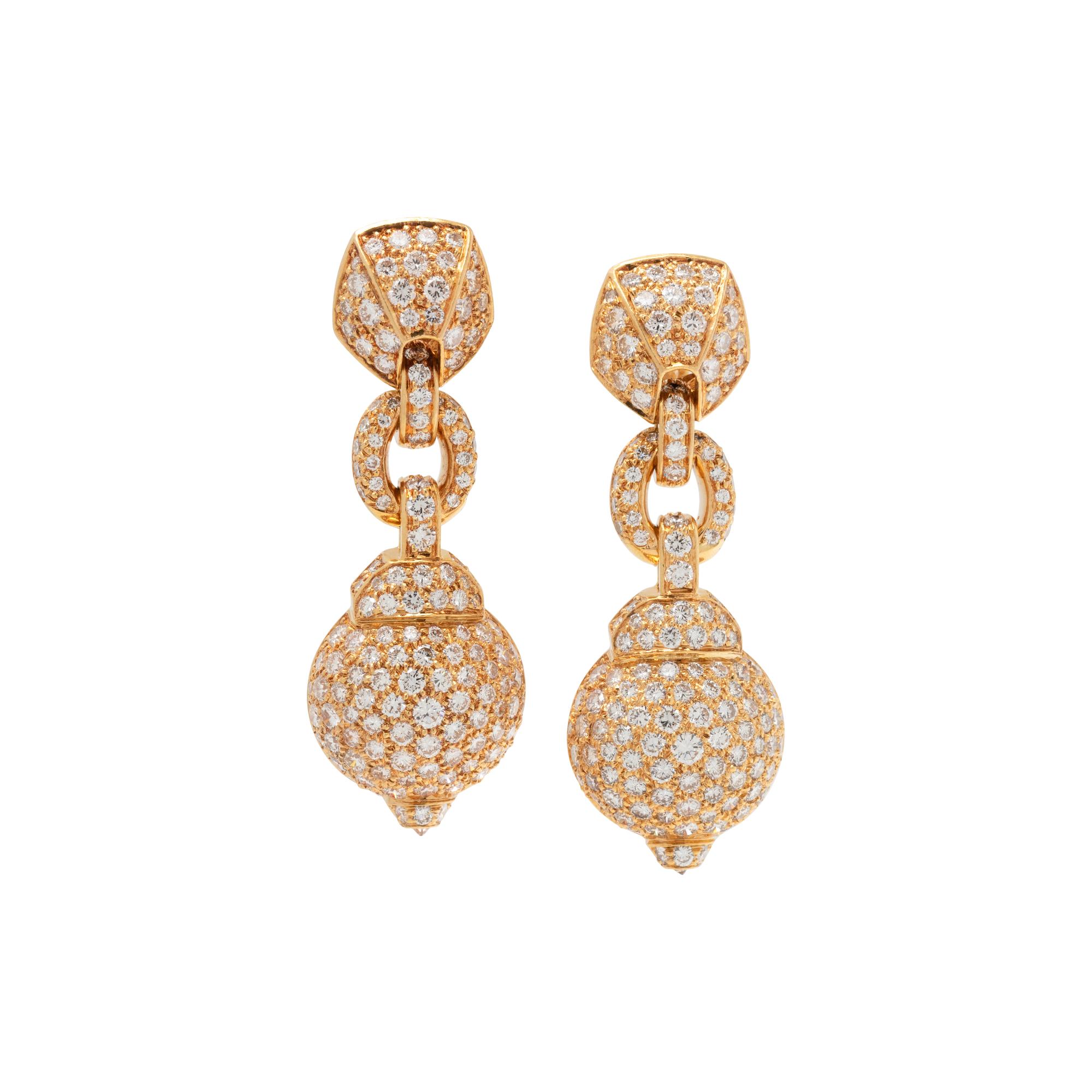 CARTIER, DIAMOND EARCLIPS