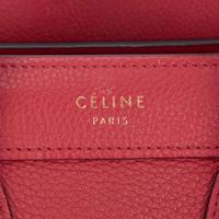 A Celine Nano Luggage Red Leather Handbag Celine