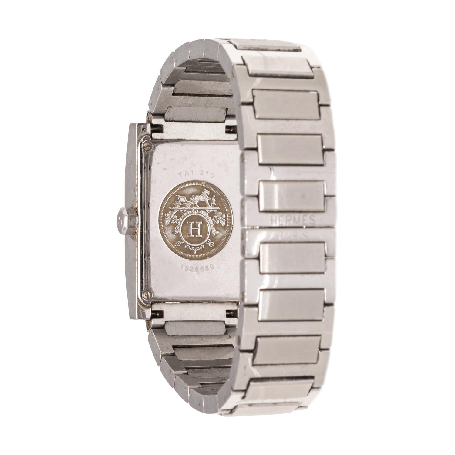 HERMÈS, STAINLESS STEEL 'TANDEM' WRISTWATCH