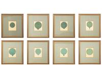 A Suite of Eight Gilt Framed Prints of Ancient Mirrors