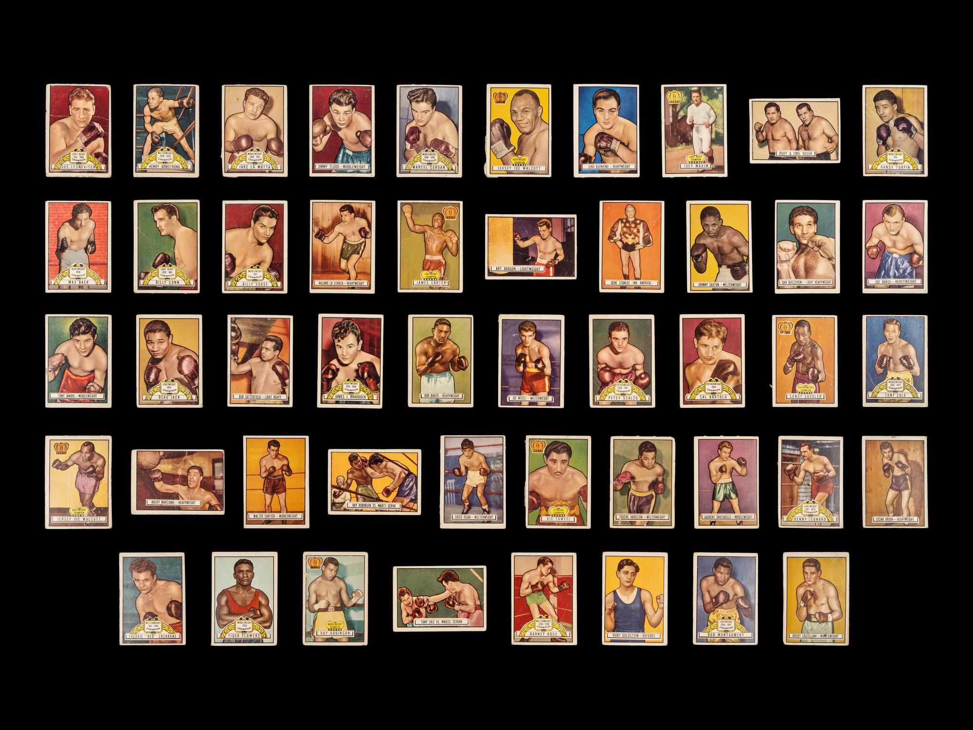 A Complete Run of Series One 1951 Topps Ringside Boxing Cards Including Rocky Marciano Rookie (48/48)