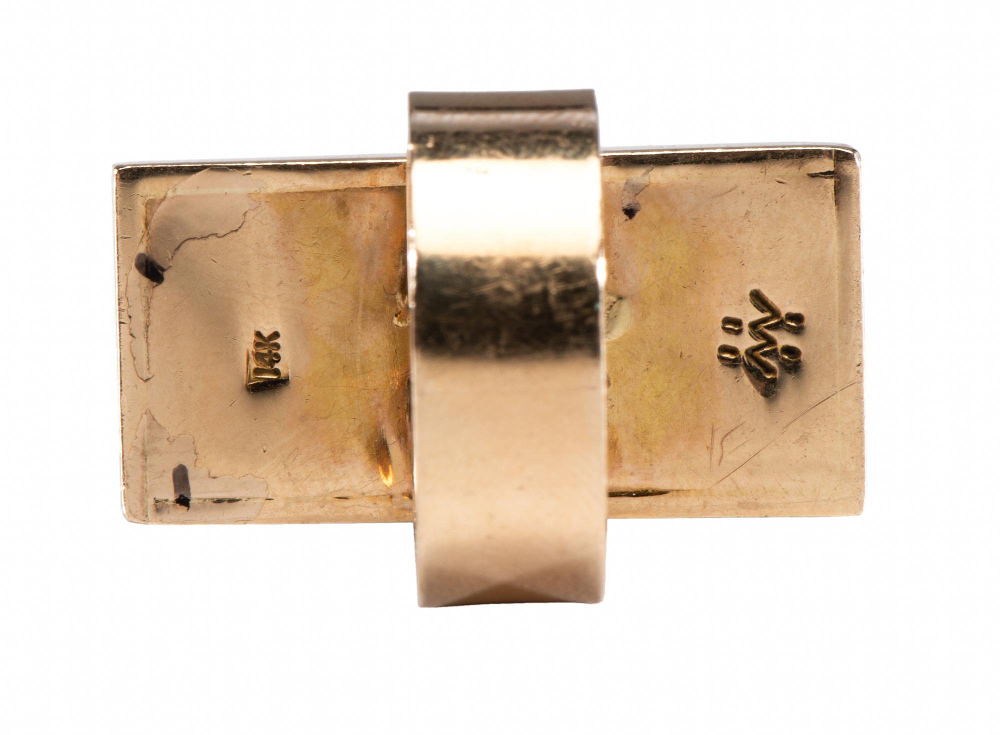 14k Gold Ring, with Coral, Turquoise, Sugilite, and Spiny Oyster Mosaic Inlay Lot is located and will ship from Denver, Colorado.