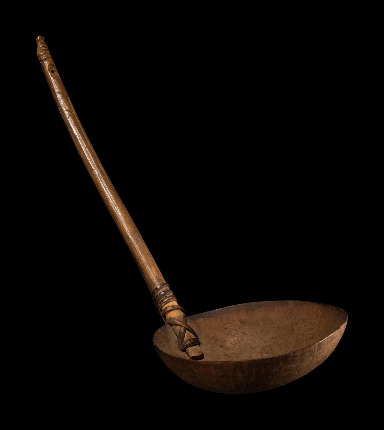 An African Wood Coconut Ladle